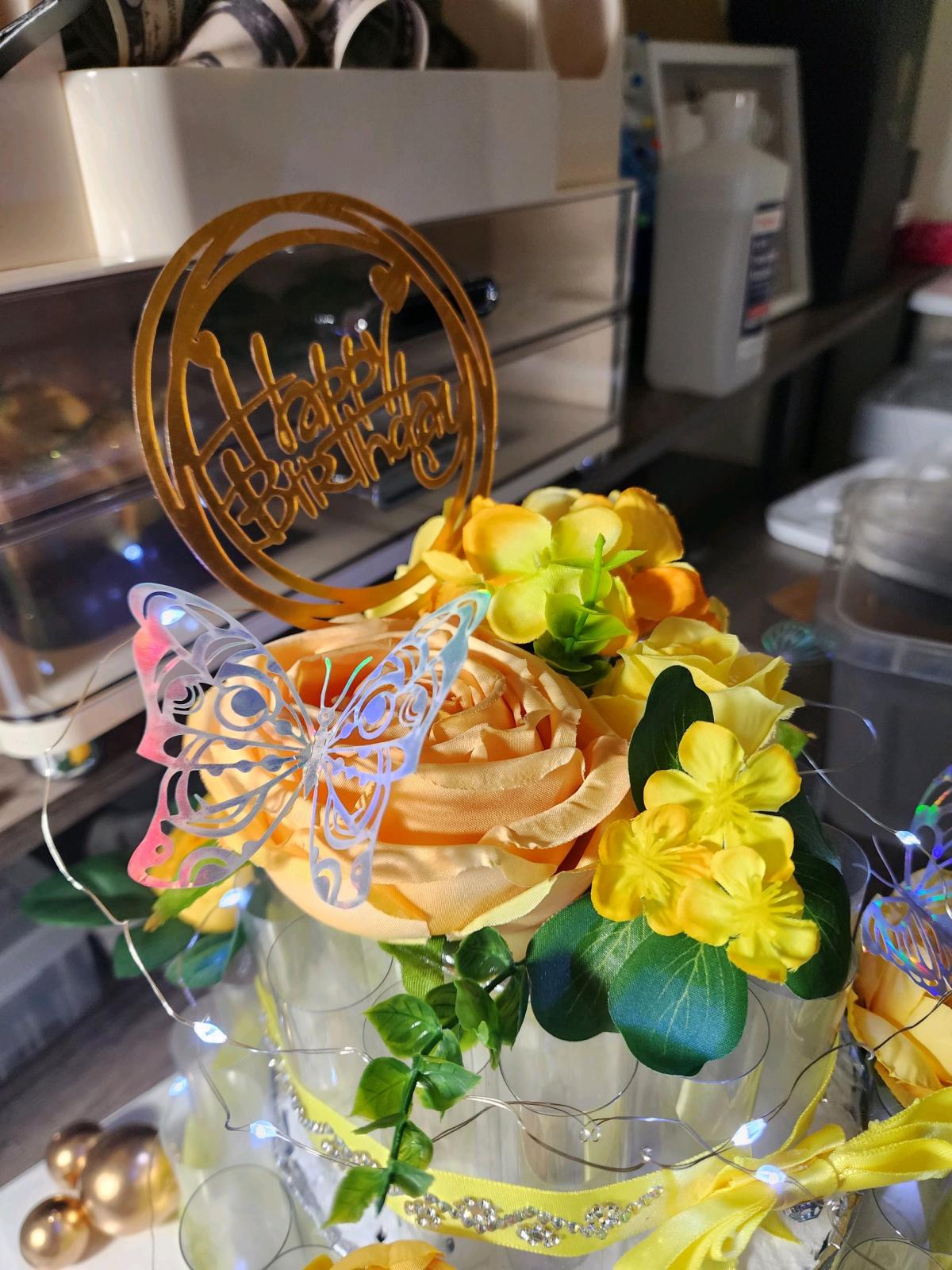 two layers money cake display holder