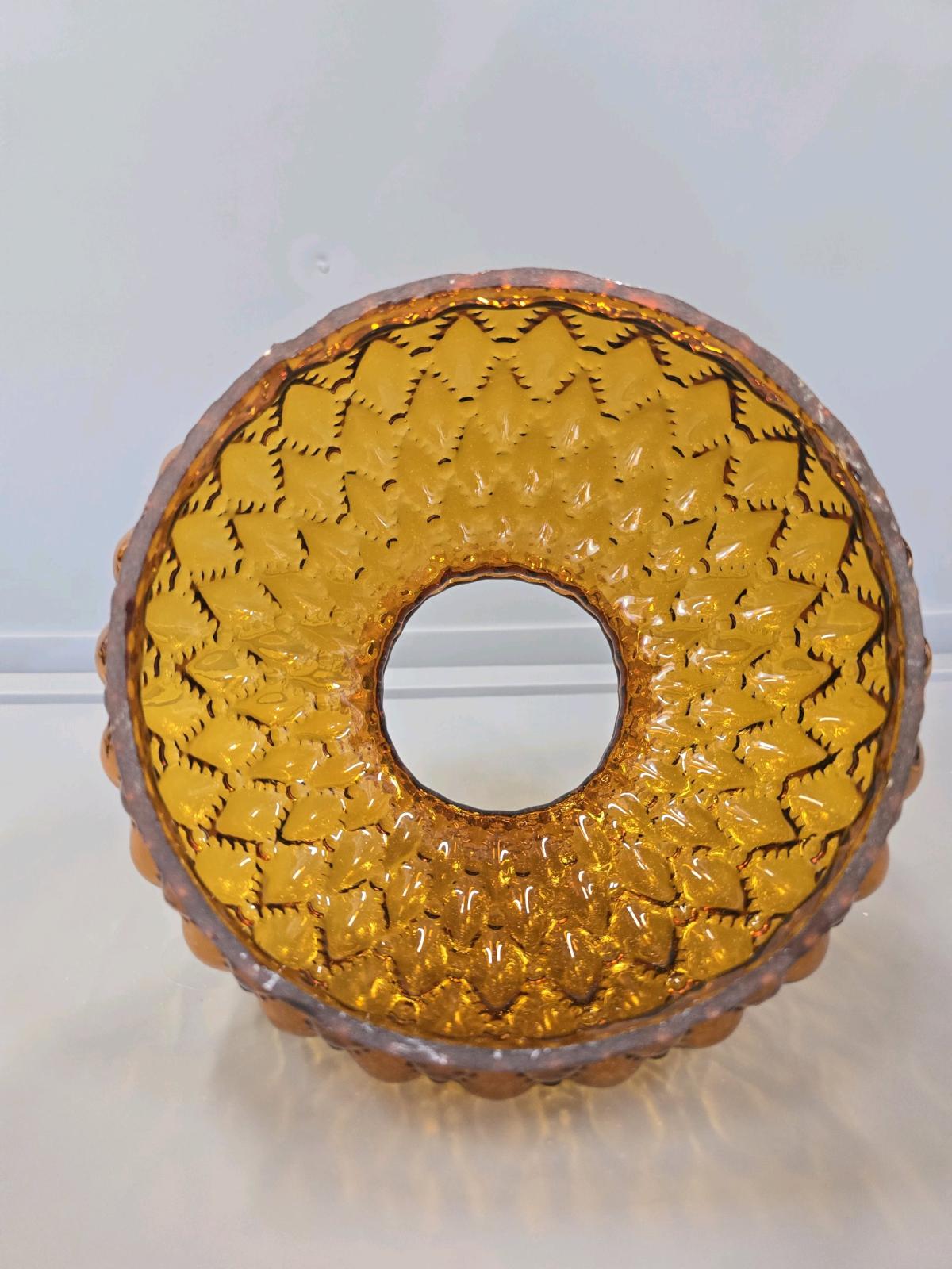 vintage Amber glass lamp shade