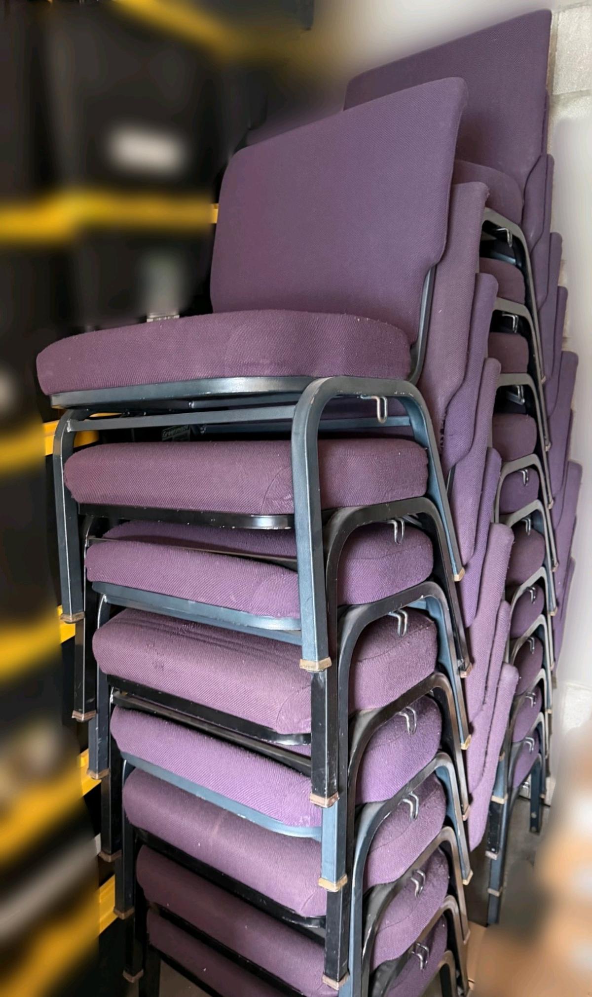 19 PURPLE OFFICE CHURCH CHAIRS