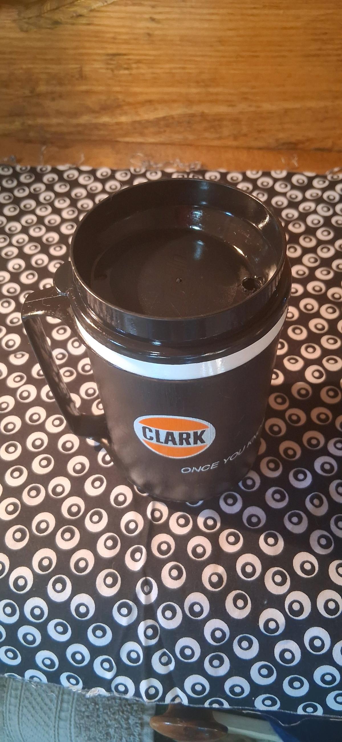 Vintage Clark Insulated Aladdin Plastic Travel Mug BlackOran