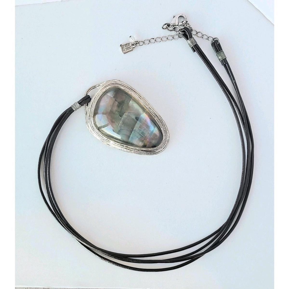 RLM Robert Lee Morrison Soho Abalone Pendant Corded Necklace