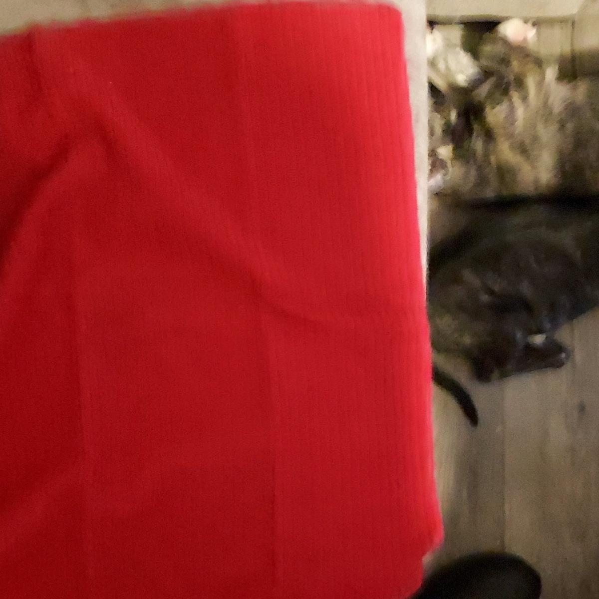 Red Corduroy Solid Fabric Material