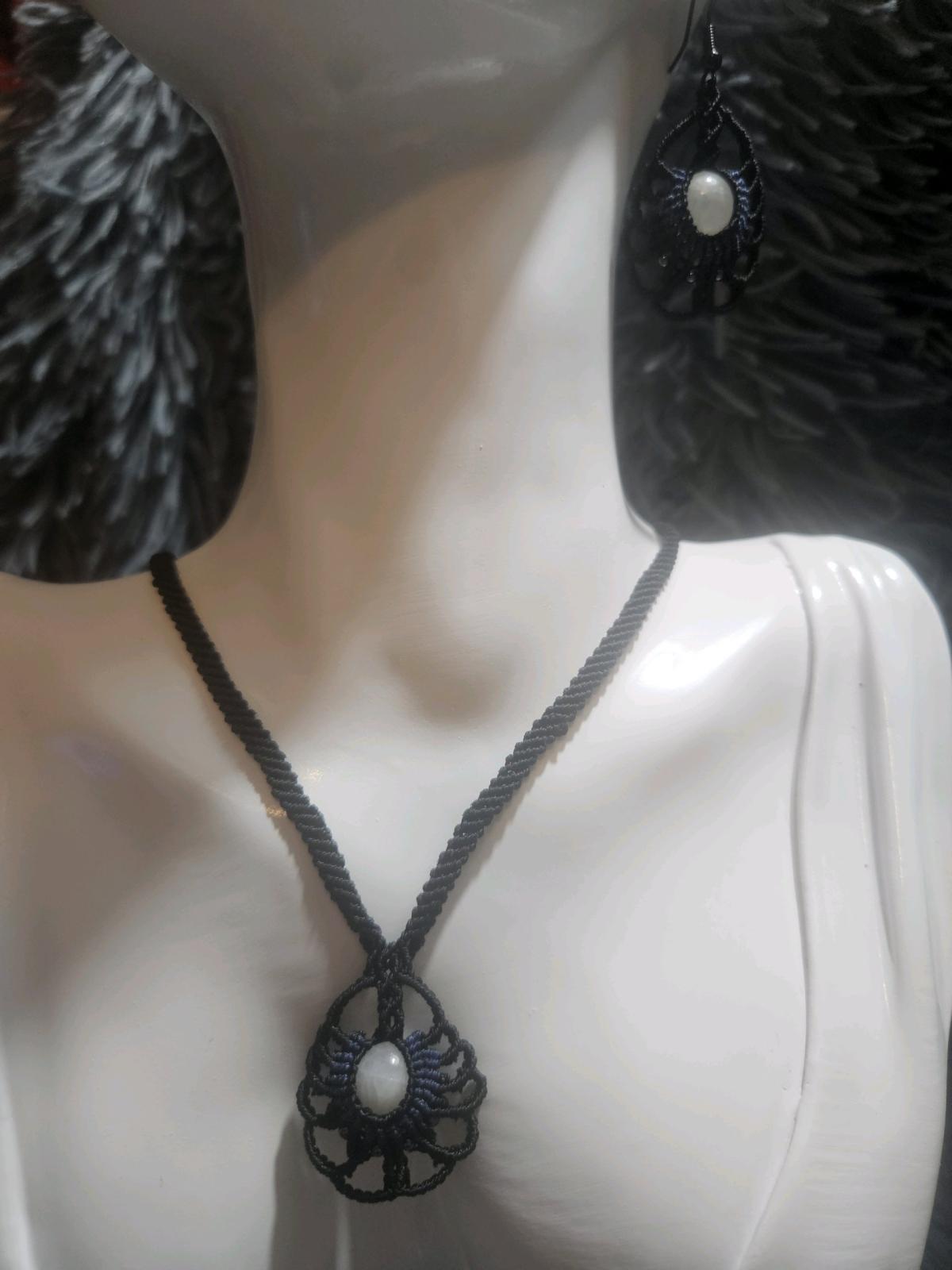 Handmade Moonstone Necklace and Earrings