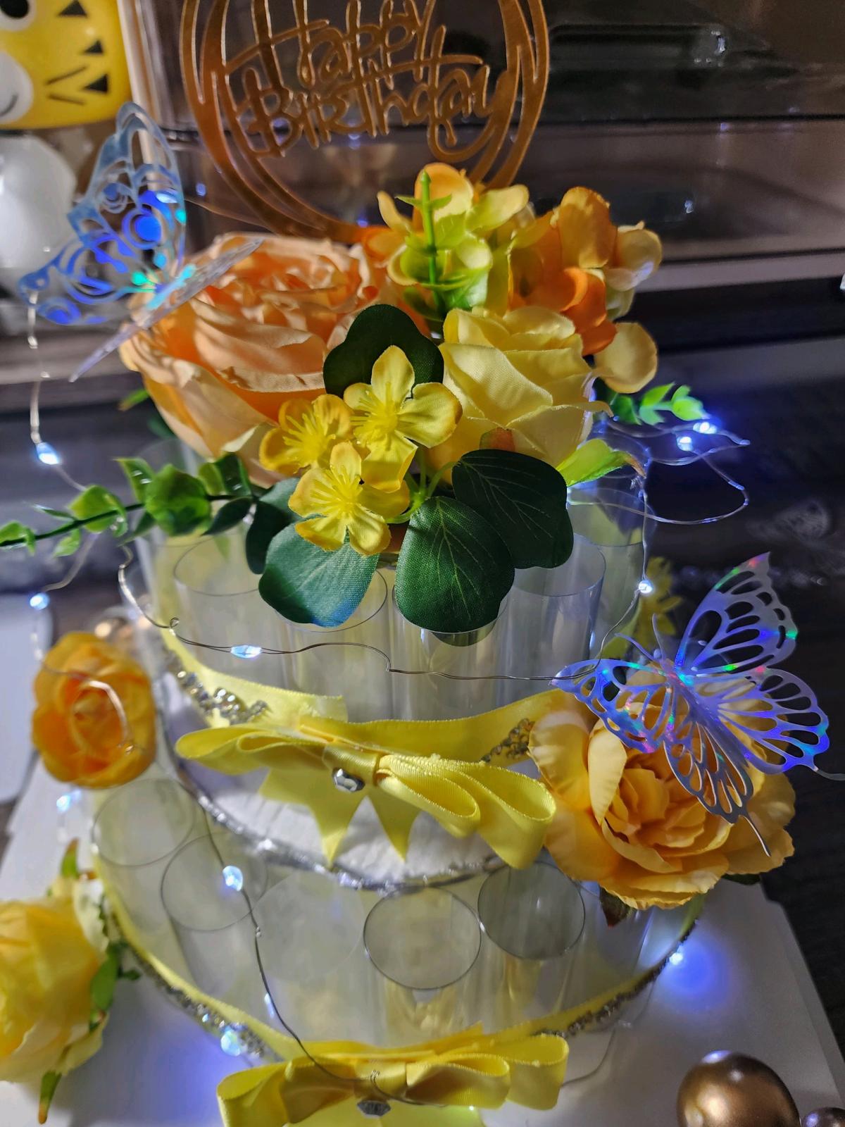 two layers money cake display holder