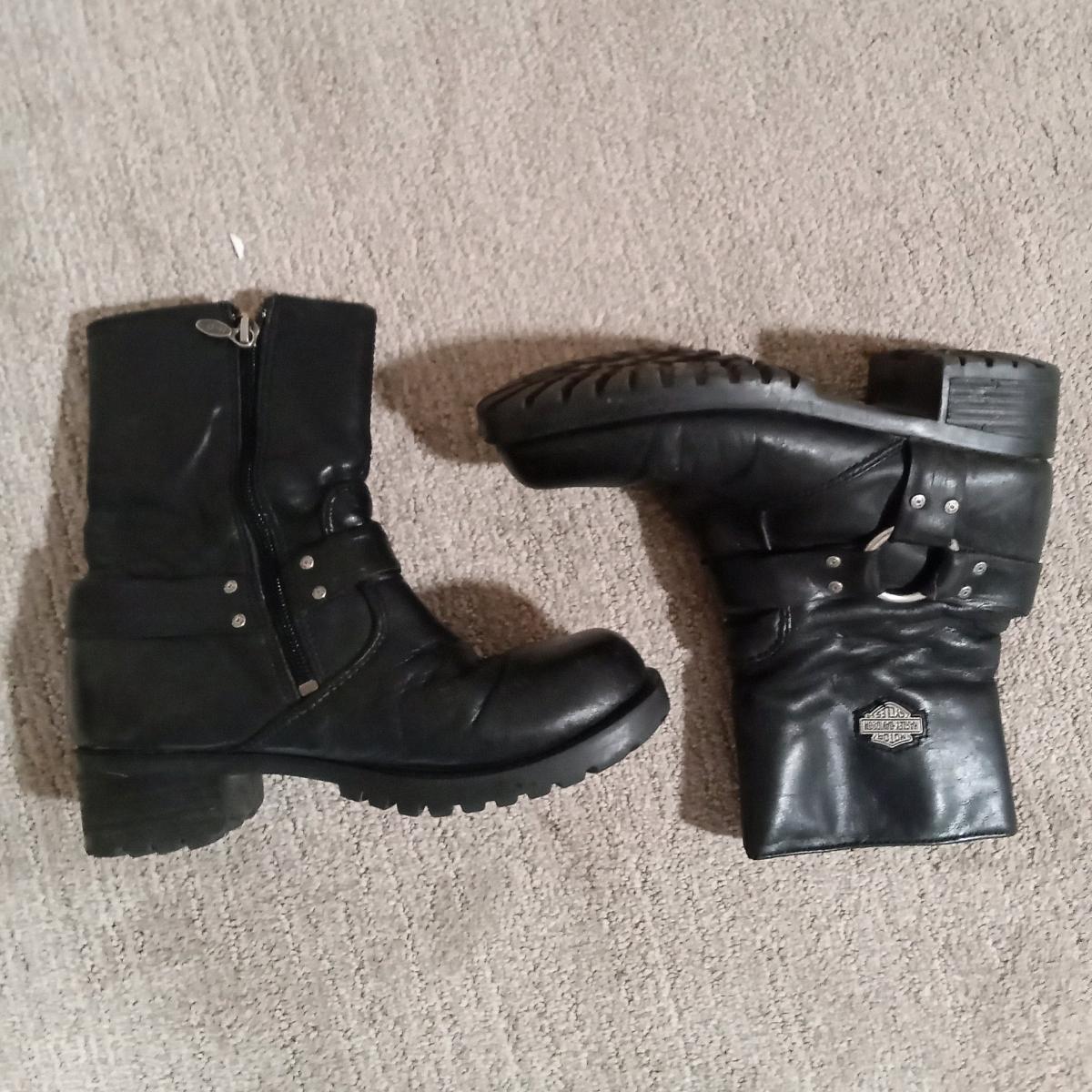 Womens 65 Y2K Used VTG Harley Davidson Moto Boots