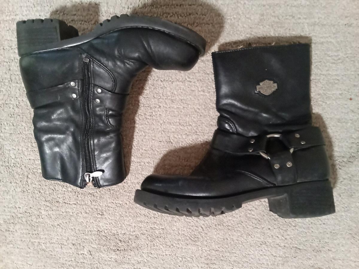 Womens 65 Y2K Used VTG Harley Davidson Moto Boots