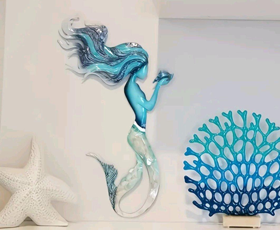 Metal Mermaid Wall Decor 2D