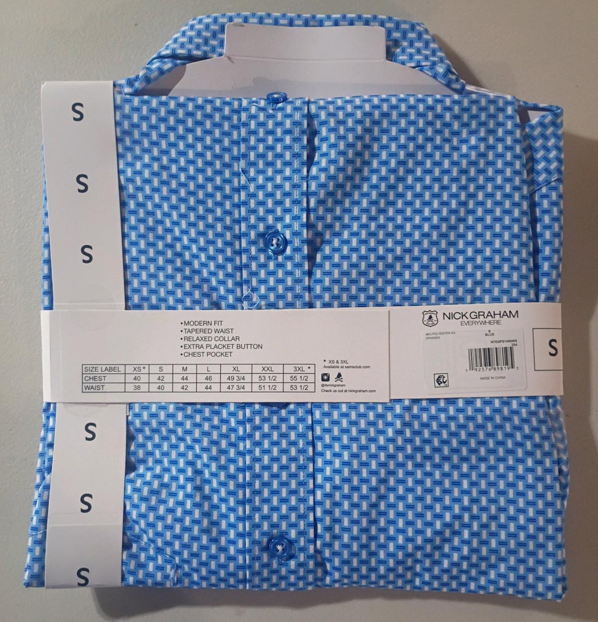 Nick Graham Mens Short Sleeve Light Blue Small
