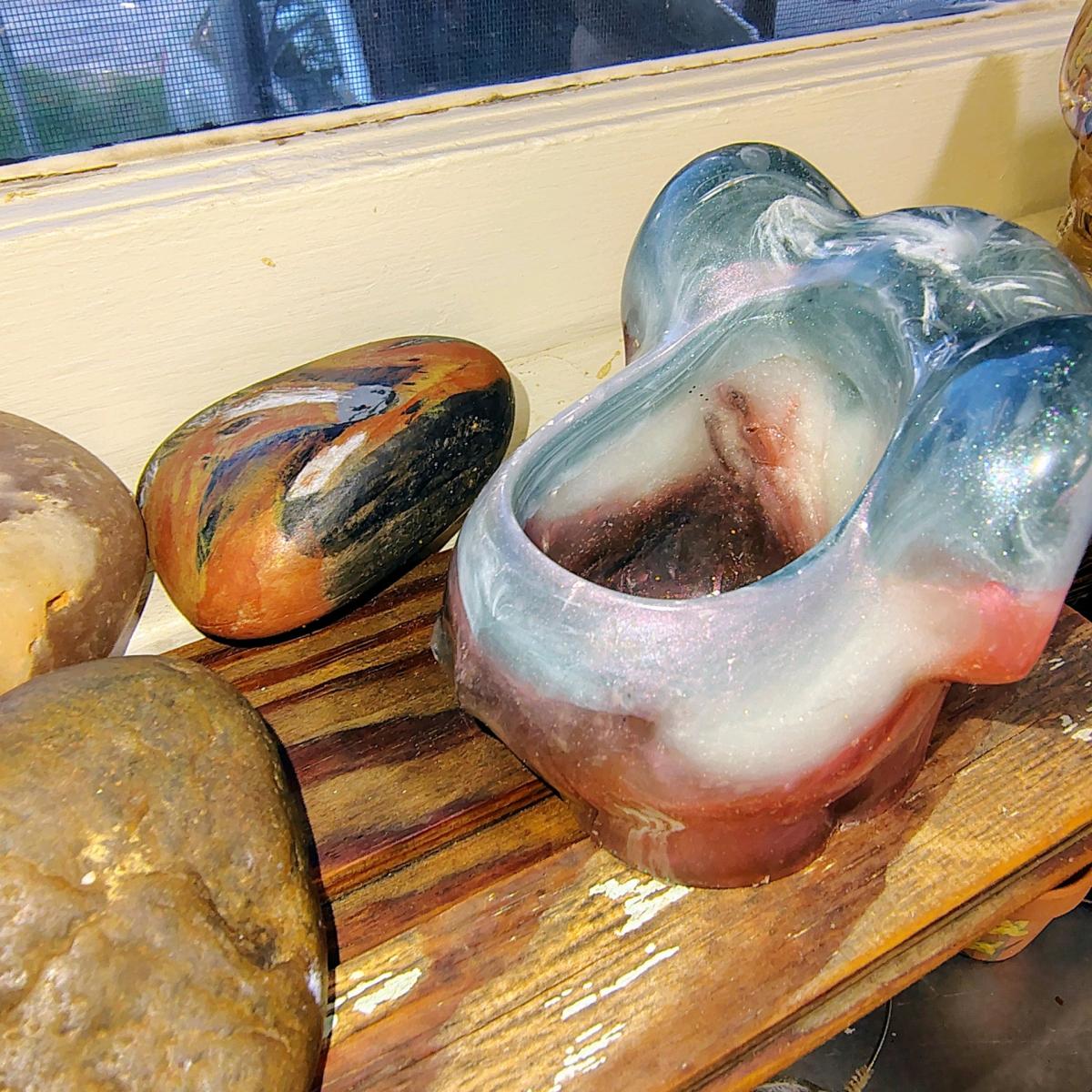 small succulent planter red white and blue elephant handmade