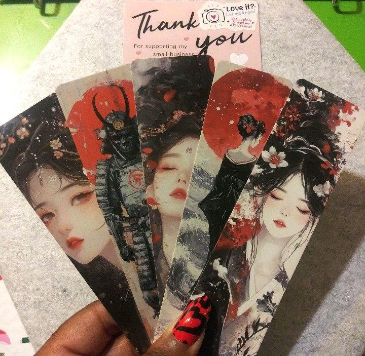 Japanese Geisha Handmade Bookmark Bundle Set of 5