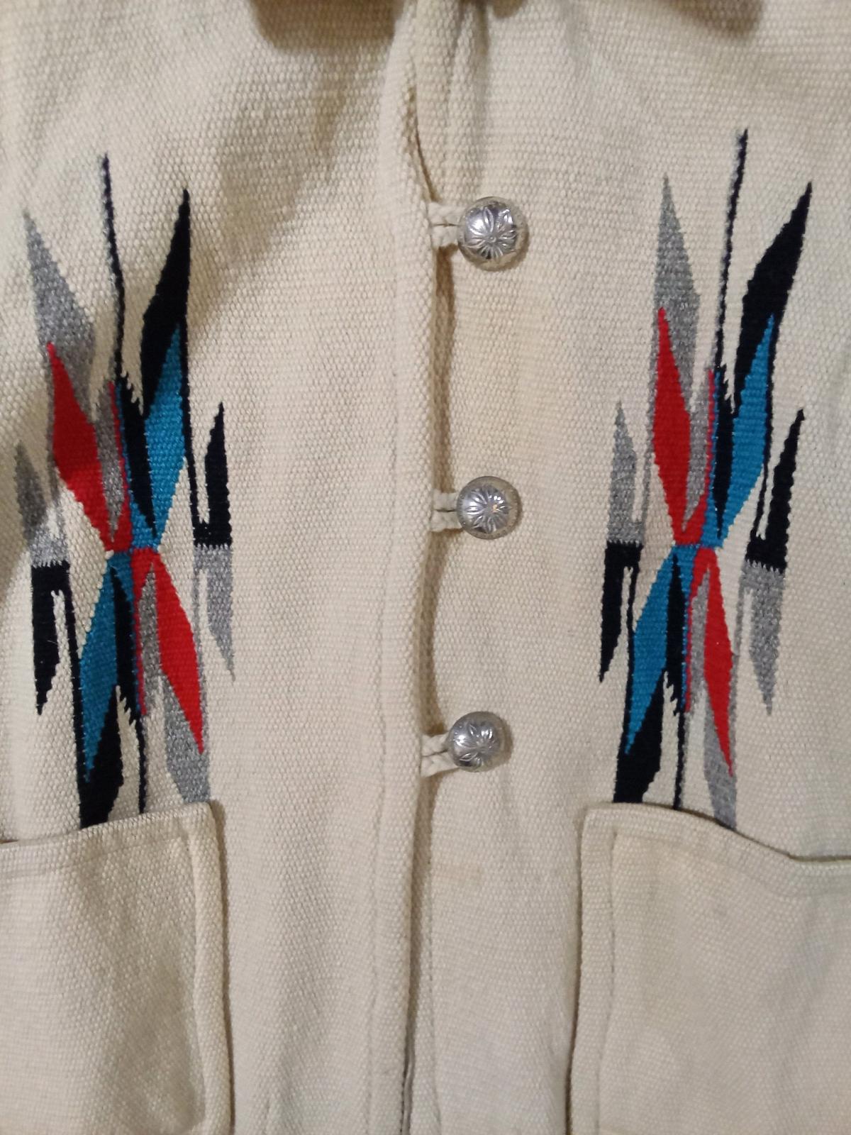 Rare 1940s Chimayo Wool SW Indian Blanket Jacket