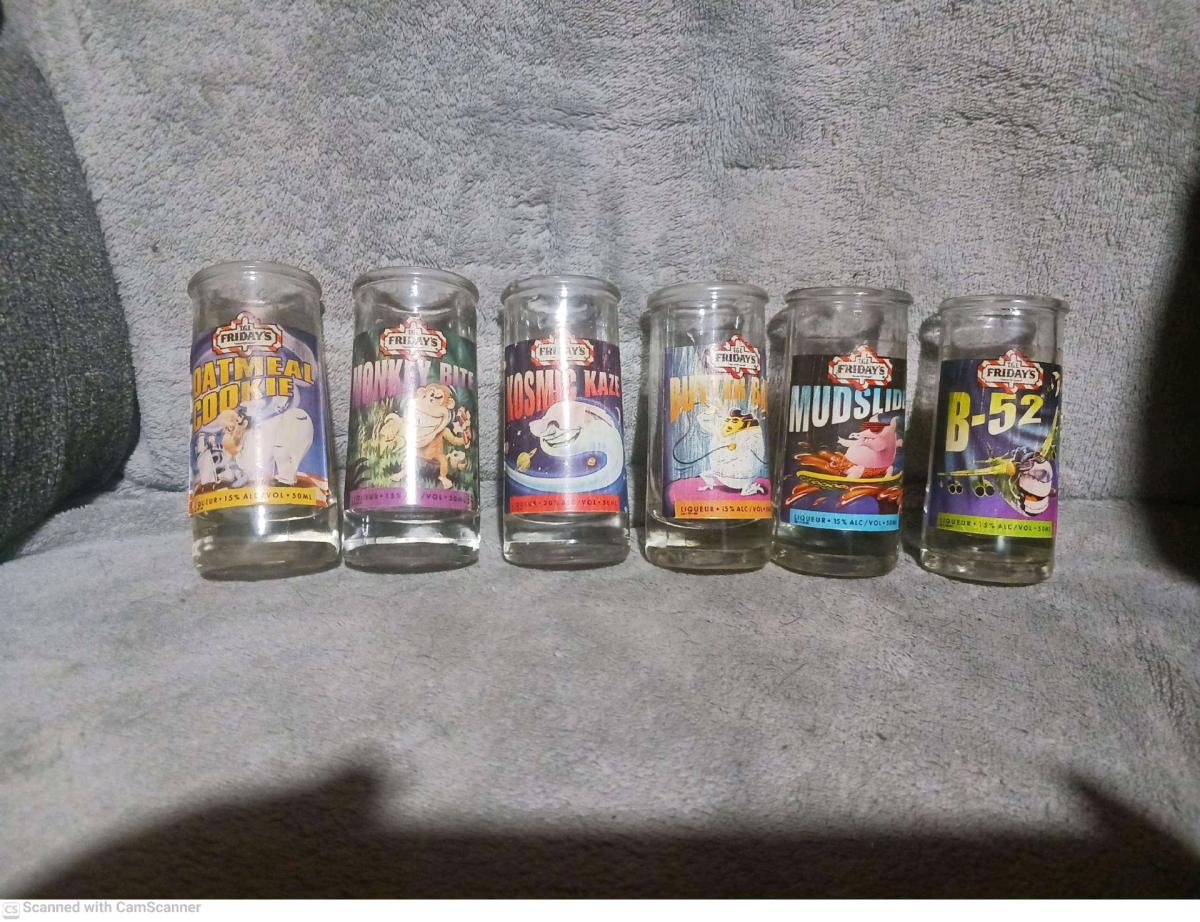 full set TGI Fridays shot glasses