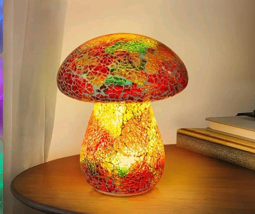 Mosaic Style Mushroom Table Lamp