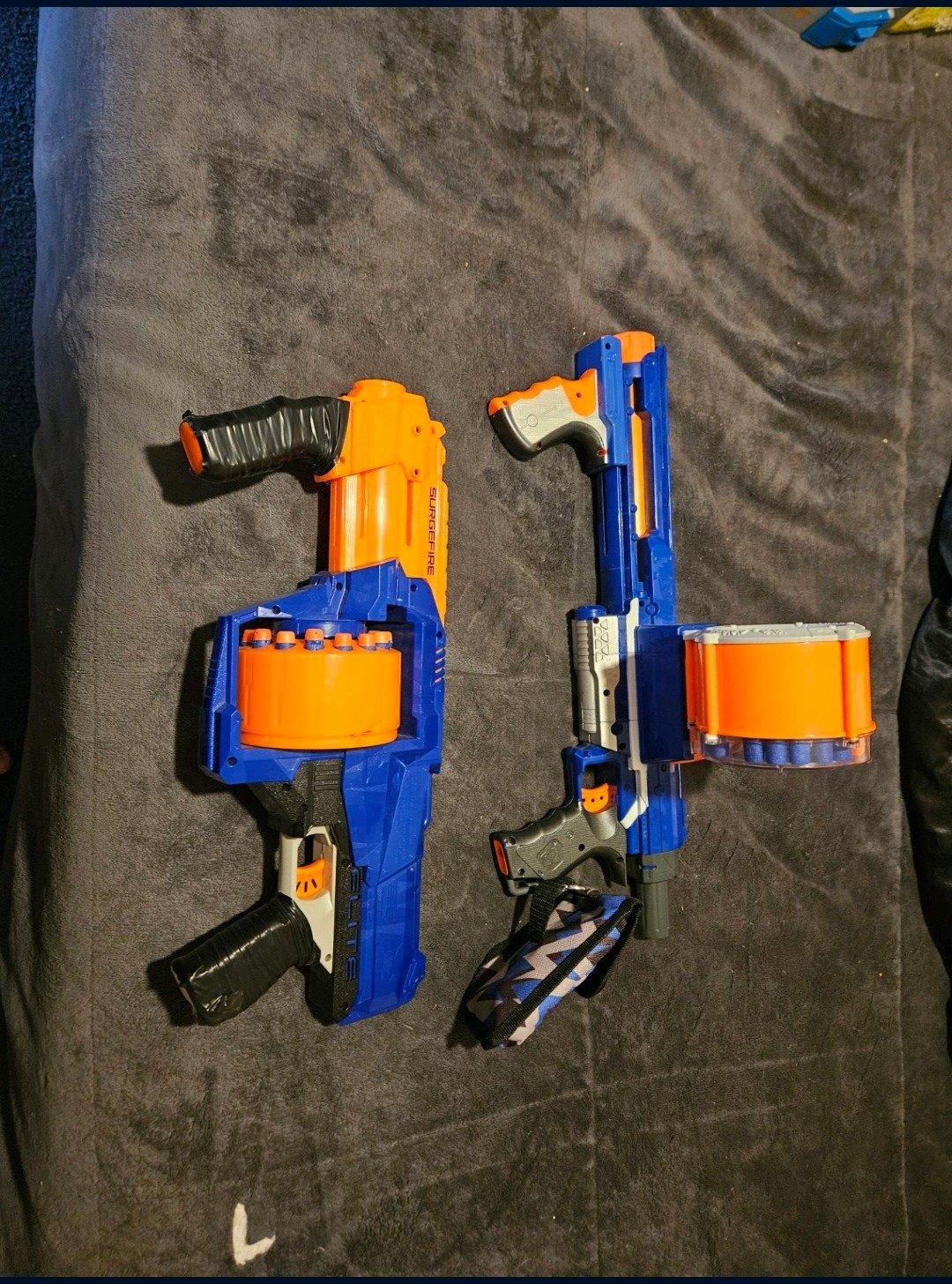 Nerf NStrike Elite Rampage with extra magazines and Nerf Eli