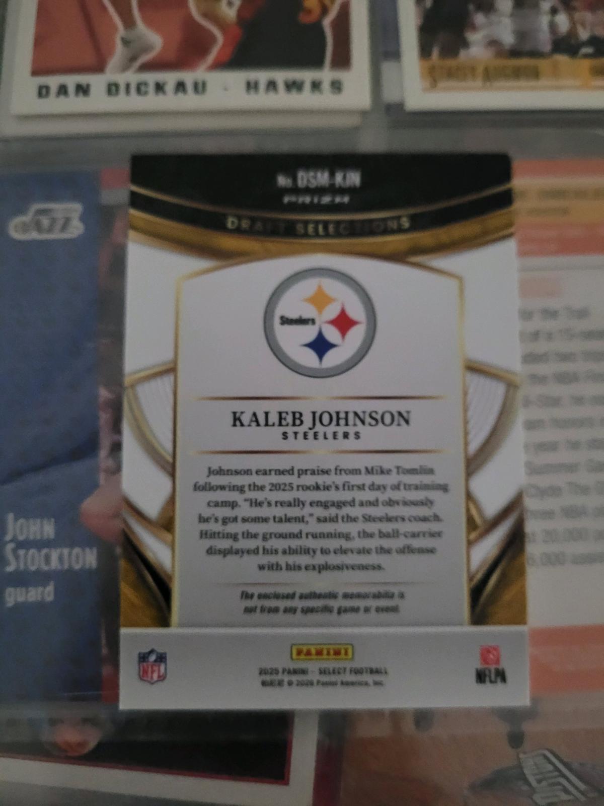 2025 Panini Select Kaleb Johnson Rookie Jersey Card