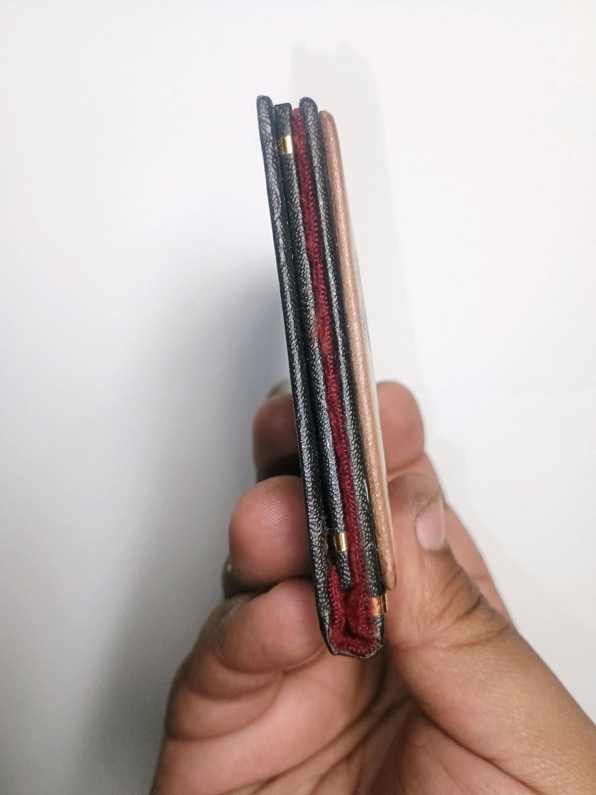 A 1970s Hippie Girl Fold Over Mirror Compact Faux Leather