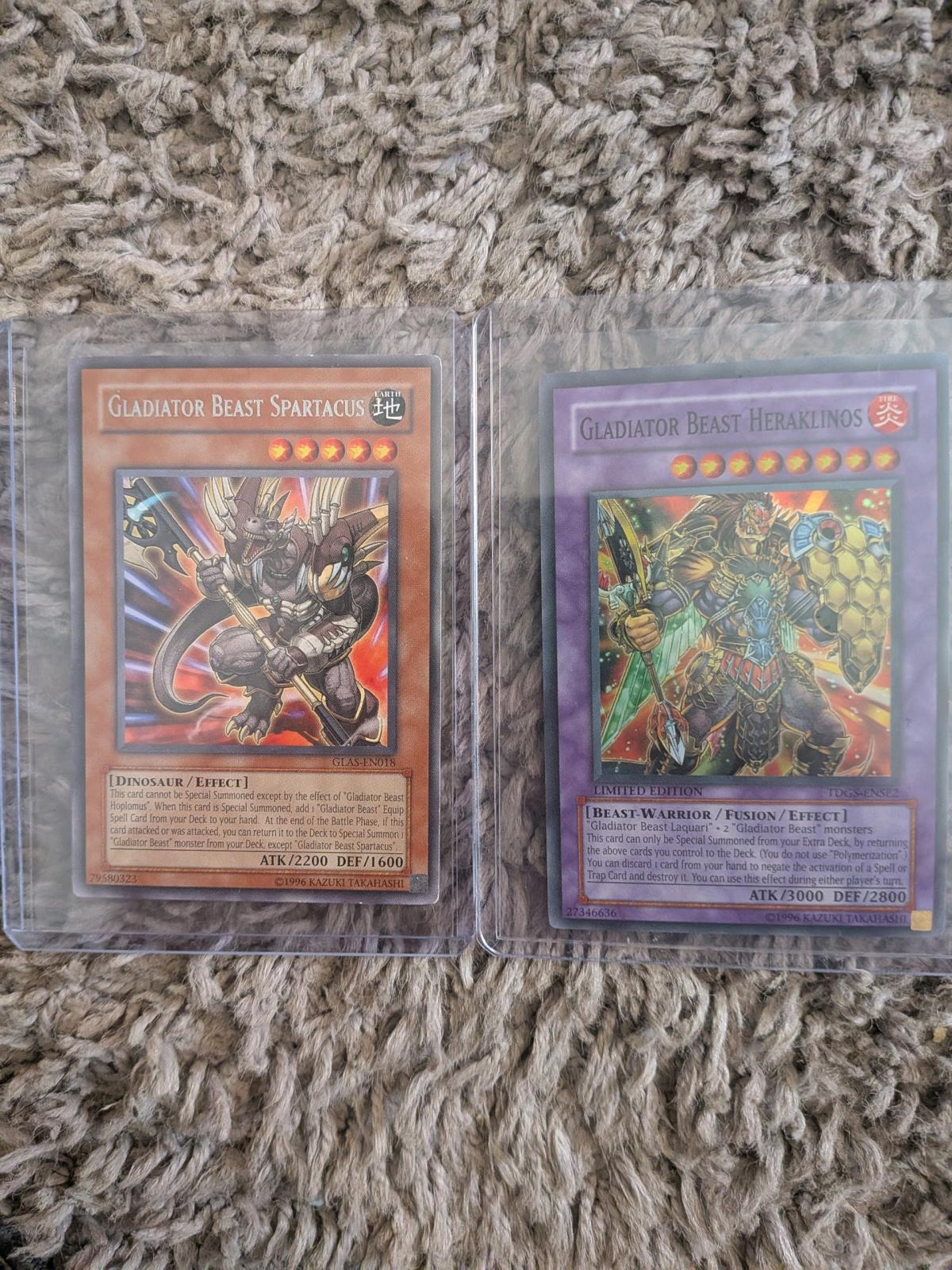 2 yu go oh cards gladiator beast herallinos gladiator beast
