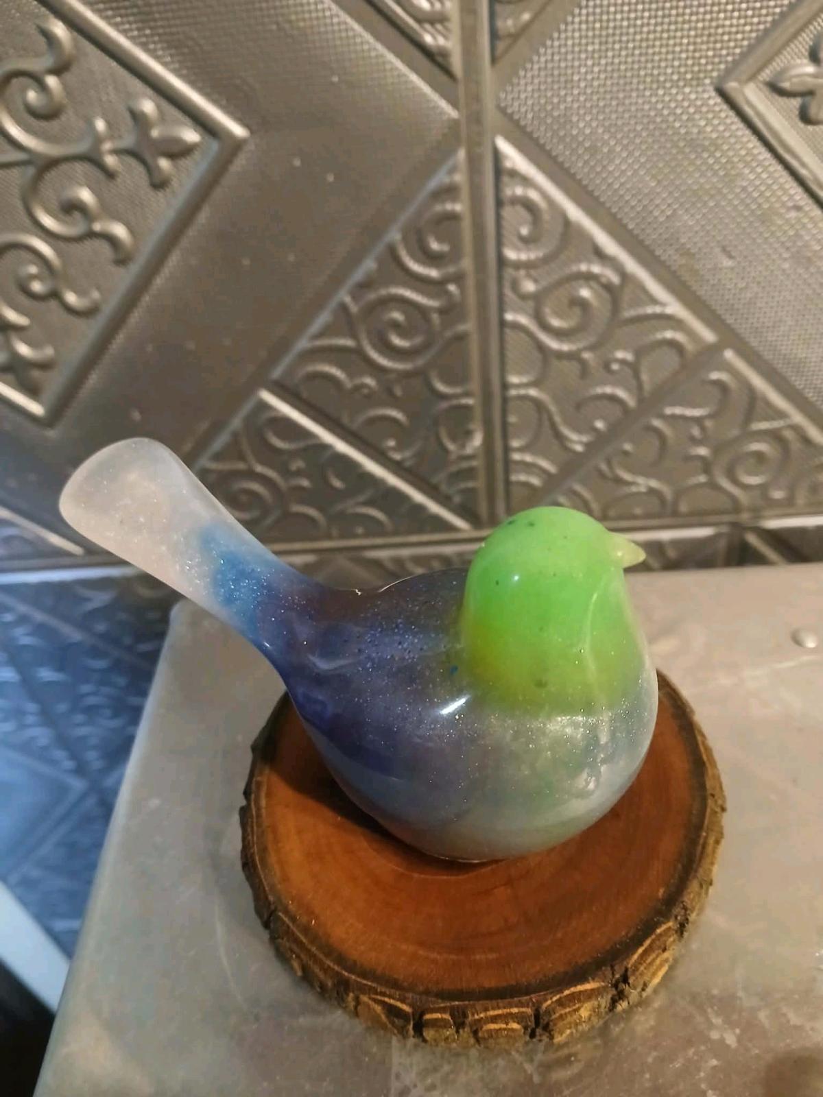 collectible bird figurine he glows in the dark handmade art