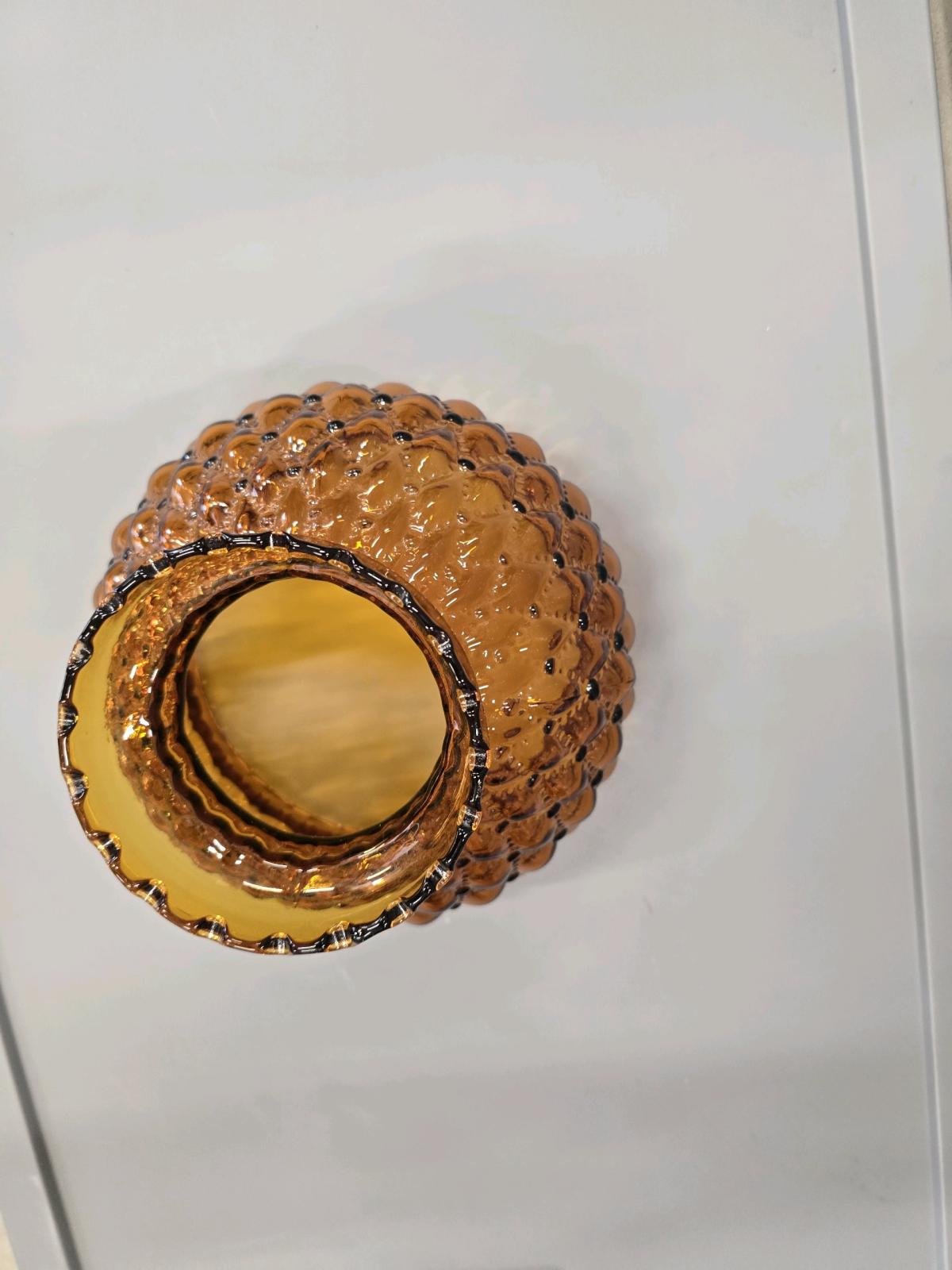 vintage Amber glass lamp shade