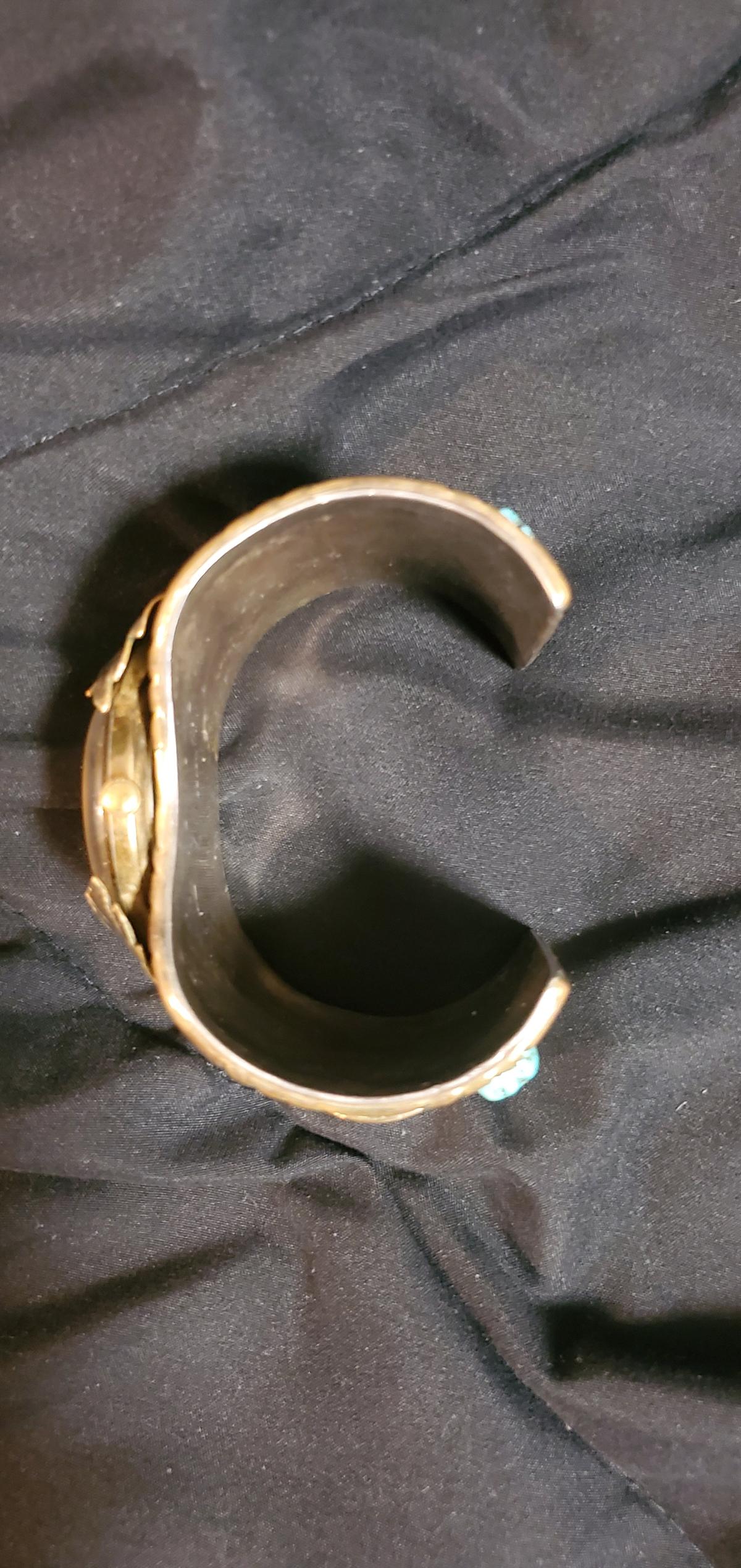 1970s Navajostyle 12KGF Leaf Watch Cuff