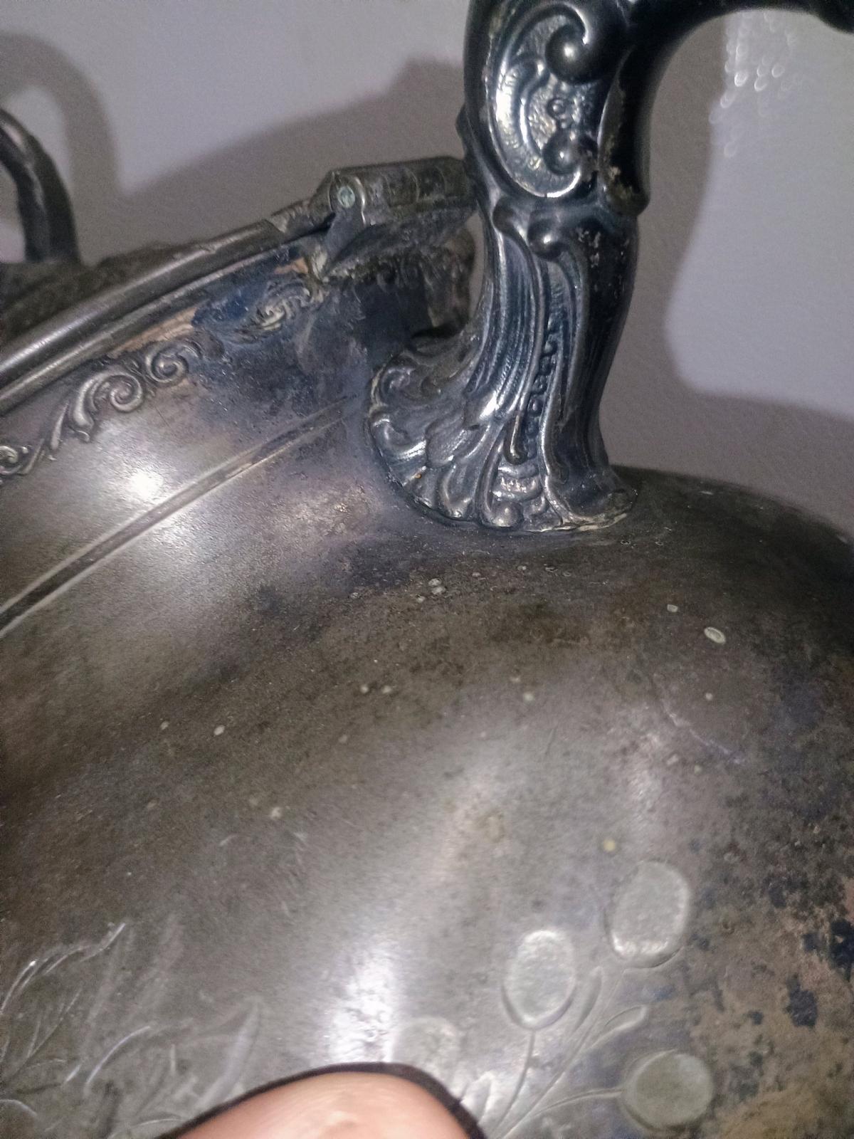 Antique Homan Silver Co Quadrupl Plate Teapot Vintage 1 Dent