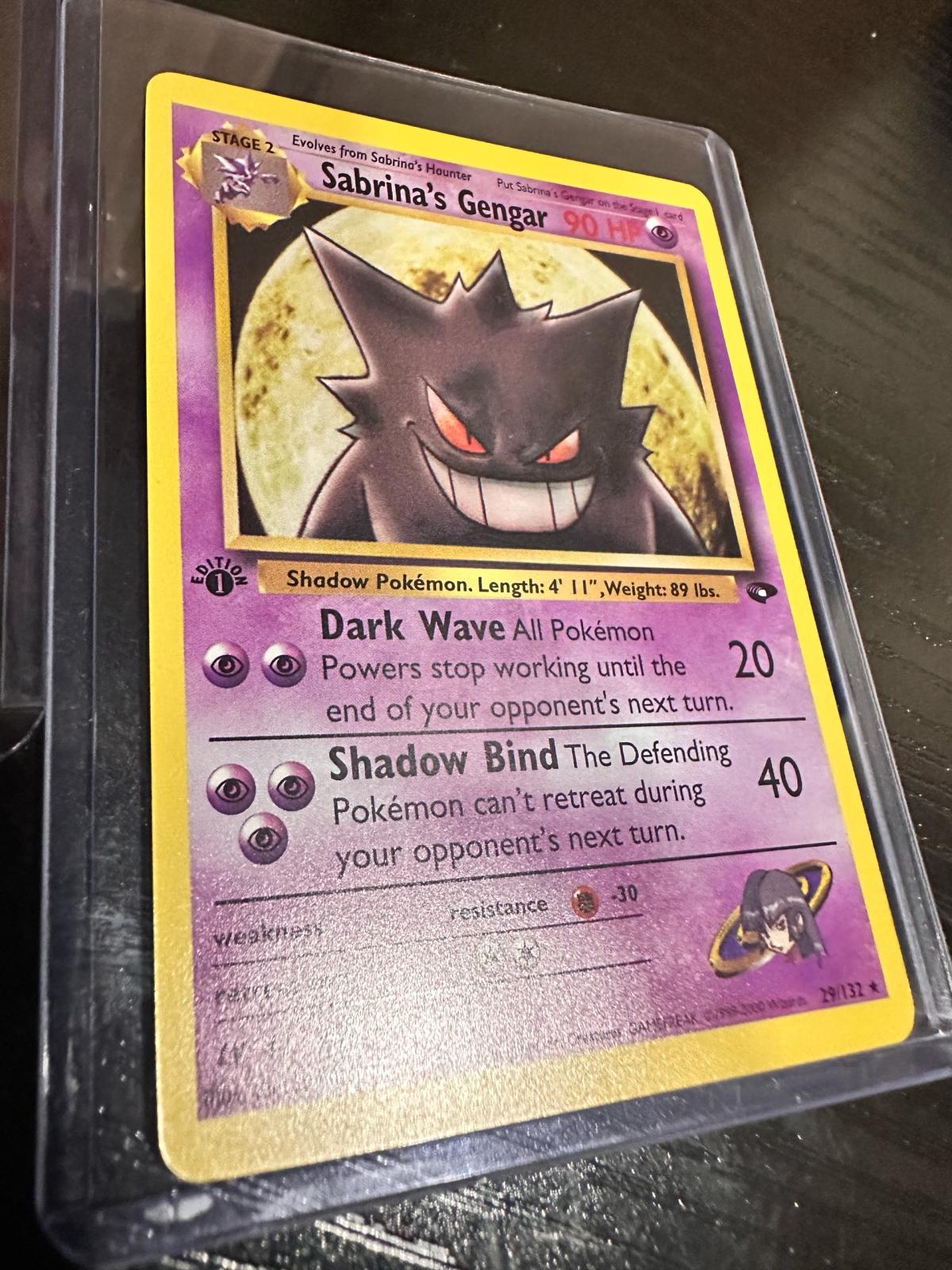 Pokemon Sabrinas Gengar Moon Gym Challenge Card