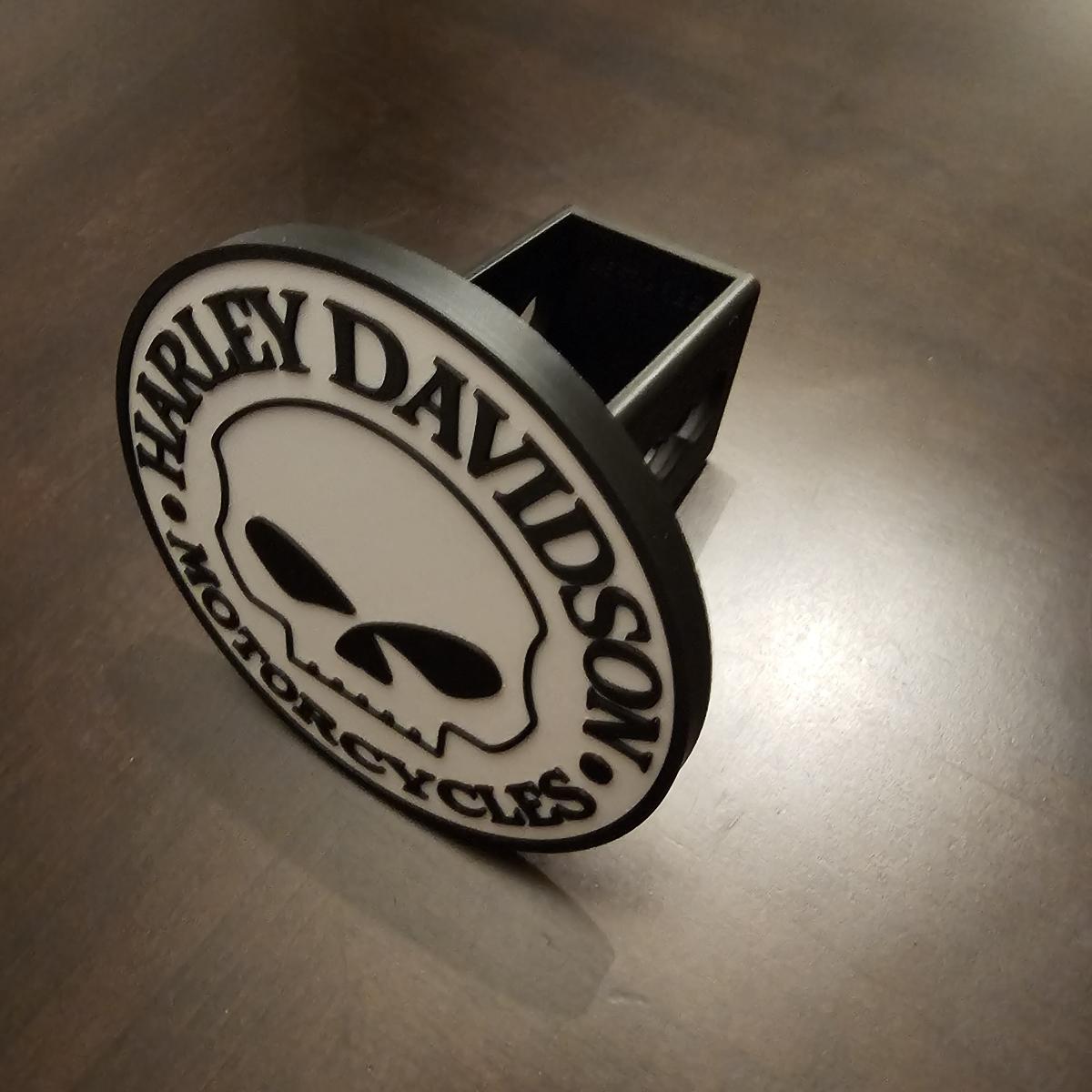 HARLEY DAVIDSON Raised letters Skull Rider Hitch Cover – Fits 2" Receiver