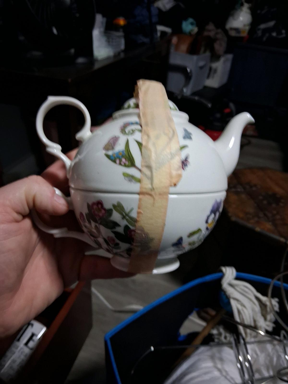 various vintage teapots and accesories