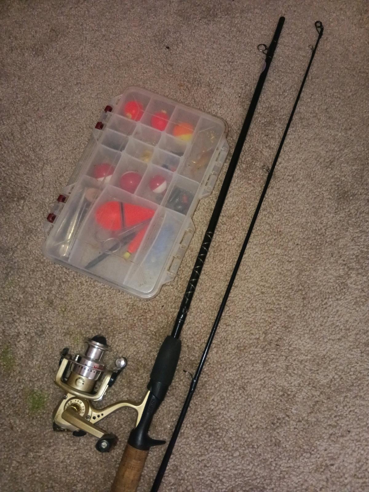Zebco Fishing Rod and Tackle box