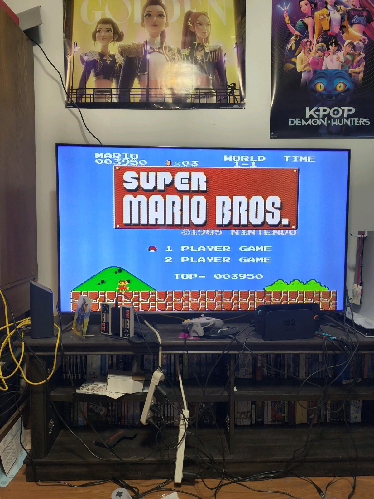 2 Nintendo NES consoles with controllers zapper gun and 11 g