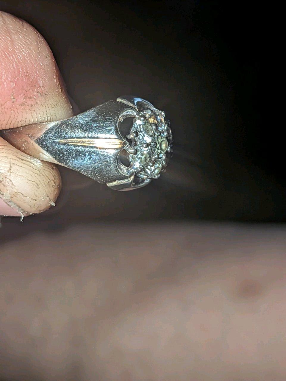 14 k gold diamond cluster ring with over a carat and a half
