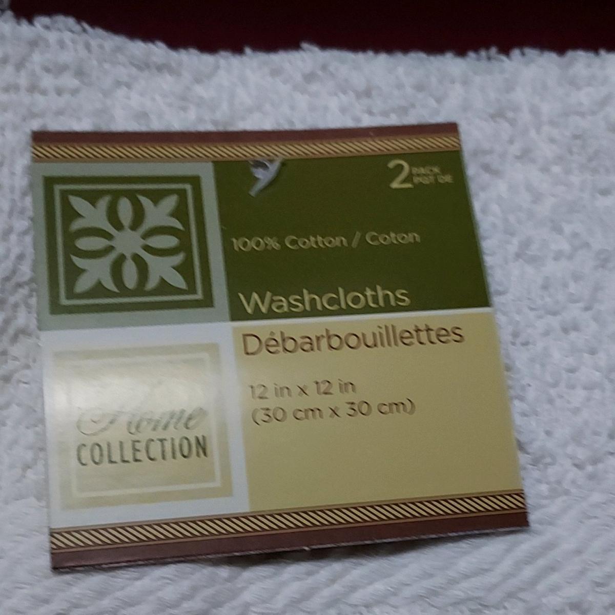 Home Collection Washcloth 12 x 12 White 100 Cotton Solid