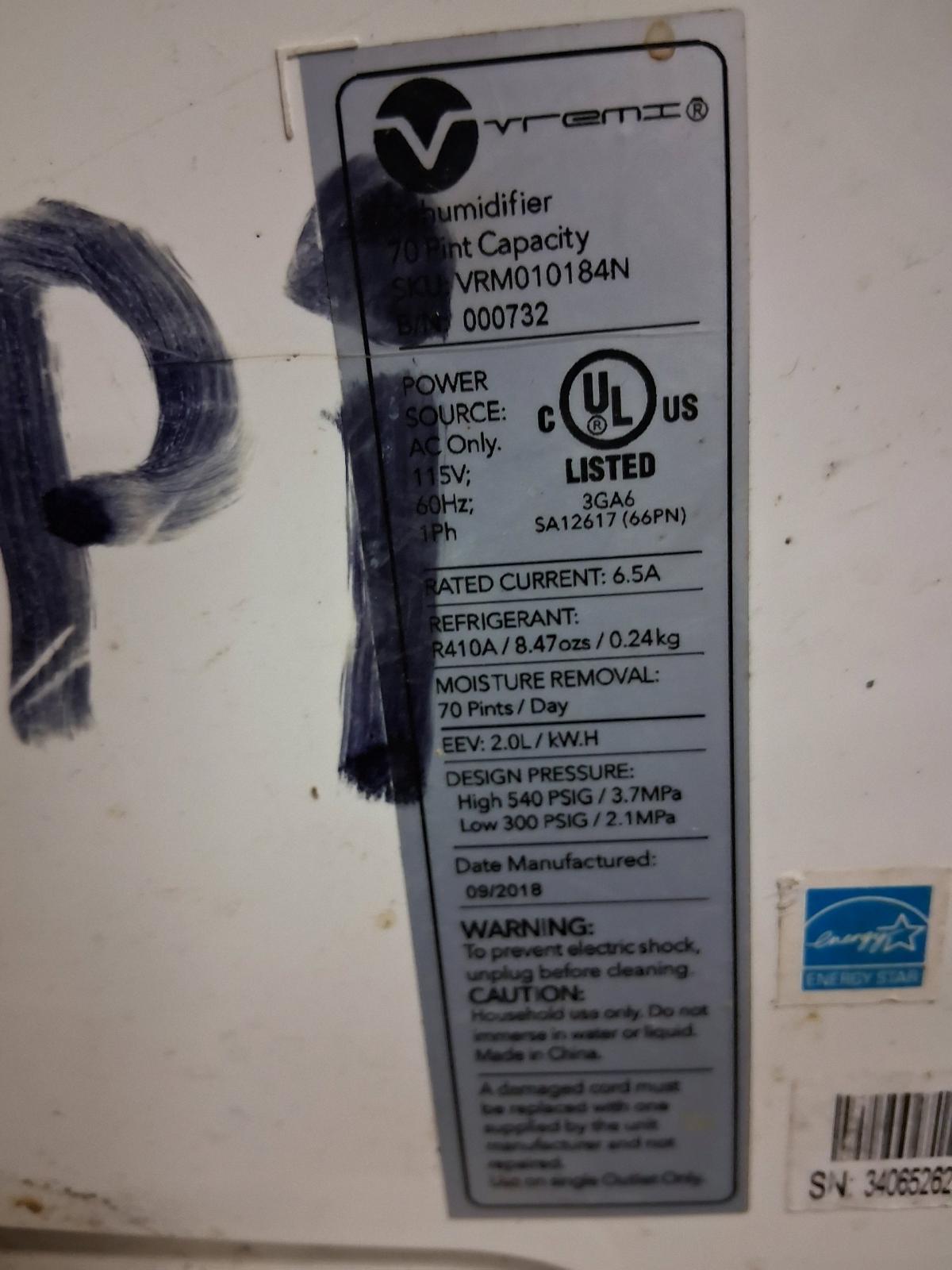 Vremi Dehumidifier