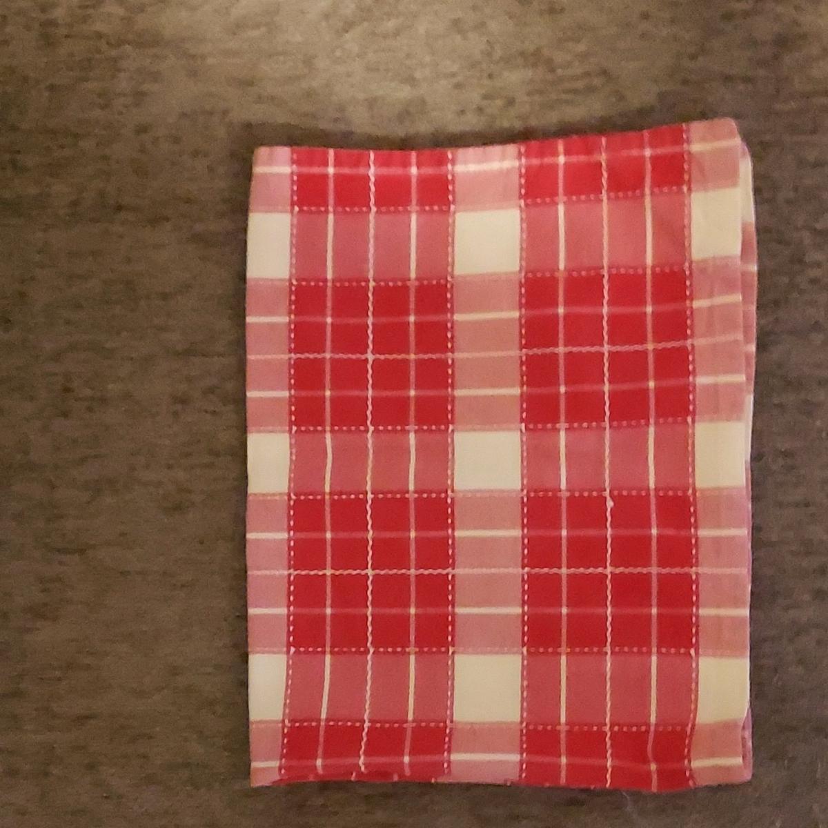 Red and White Plaid Checkered Cotton Cloth Rectangle Napkins