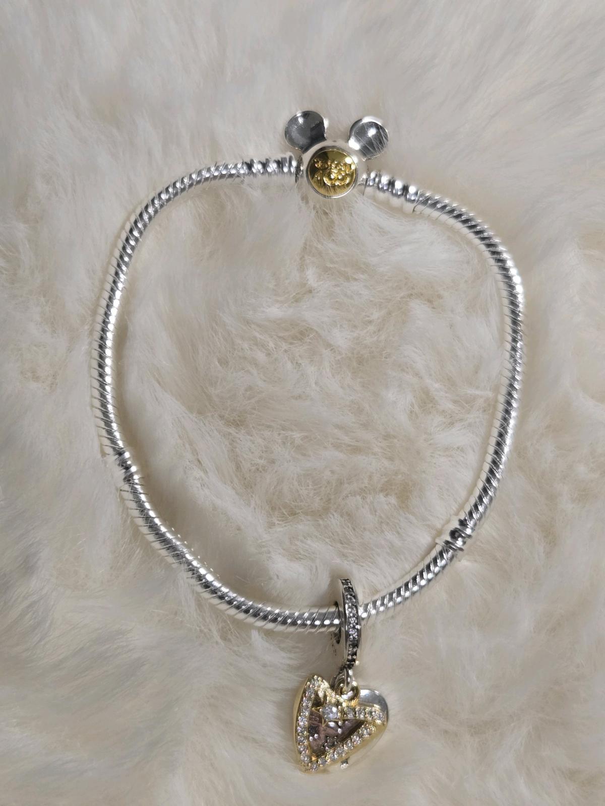 Shooting Star Hearts Double Dangle Charm for Pandora bracele