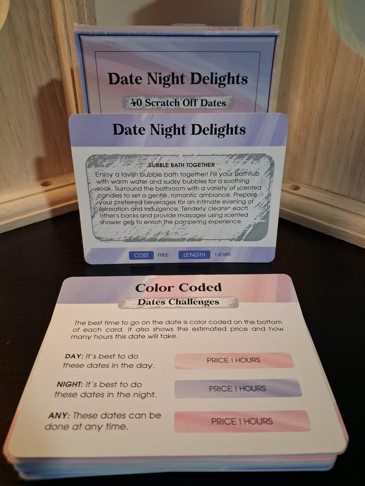 Date Night Delights ScratchOff Date Cards  Pastel Rainbow