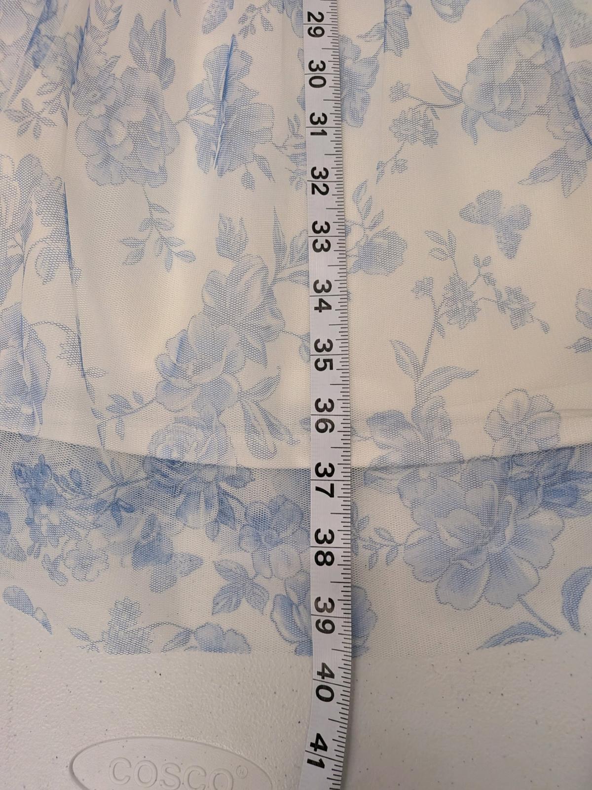 Cat  Jack Floral Tulle Dress Blue White Size L 1012