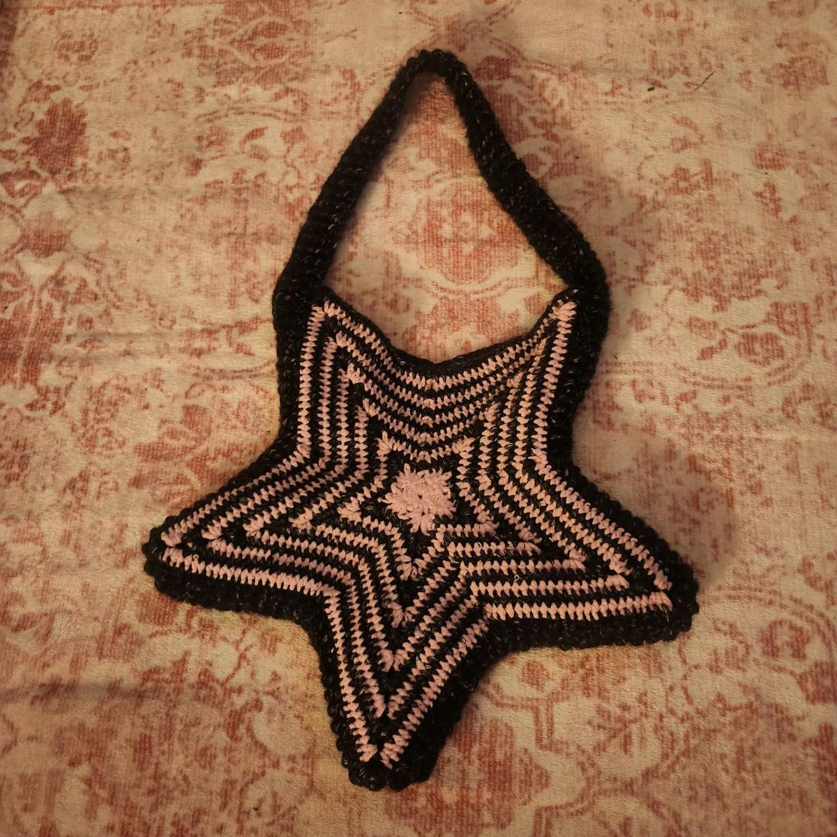 crochet striped starbag