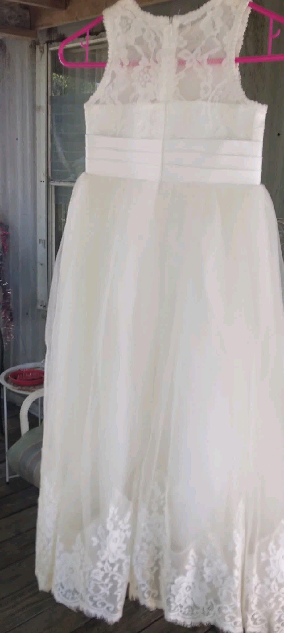 Both dresses are a size 8 and 13 shoes