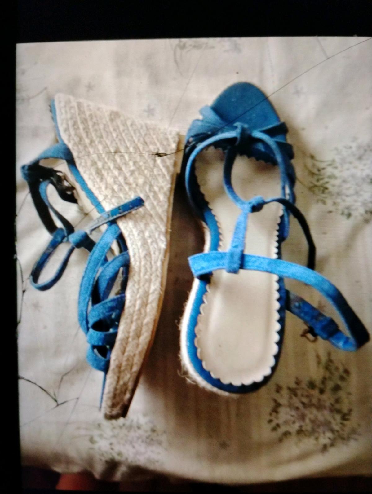 A Nice and Sexy Pair of blue Platform Heels
