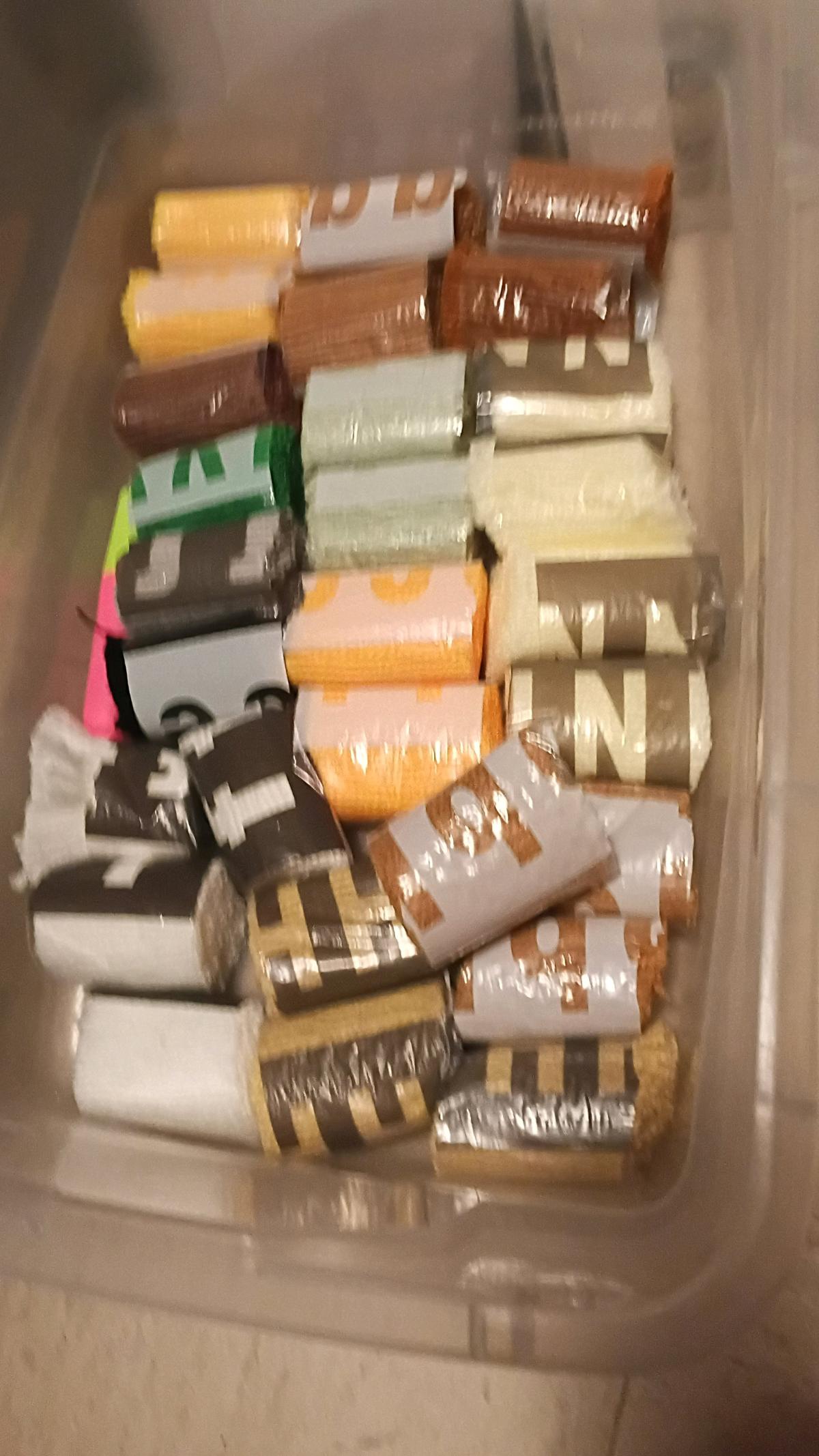 cross stitch items and containers