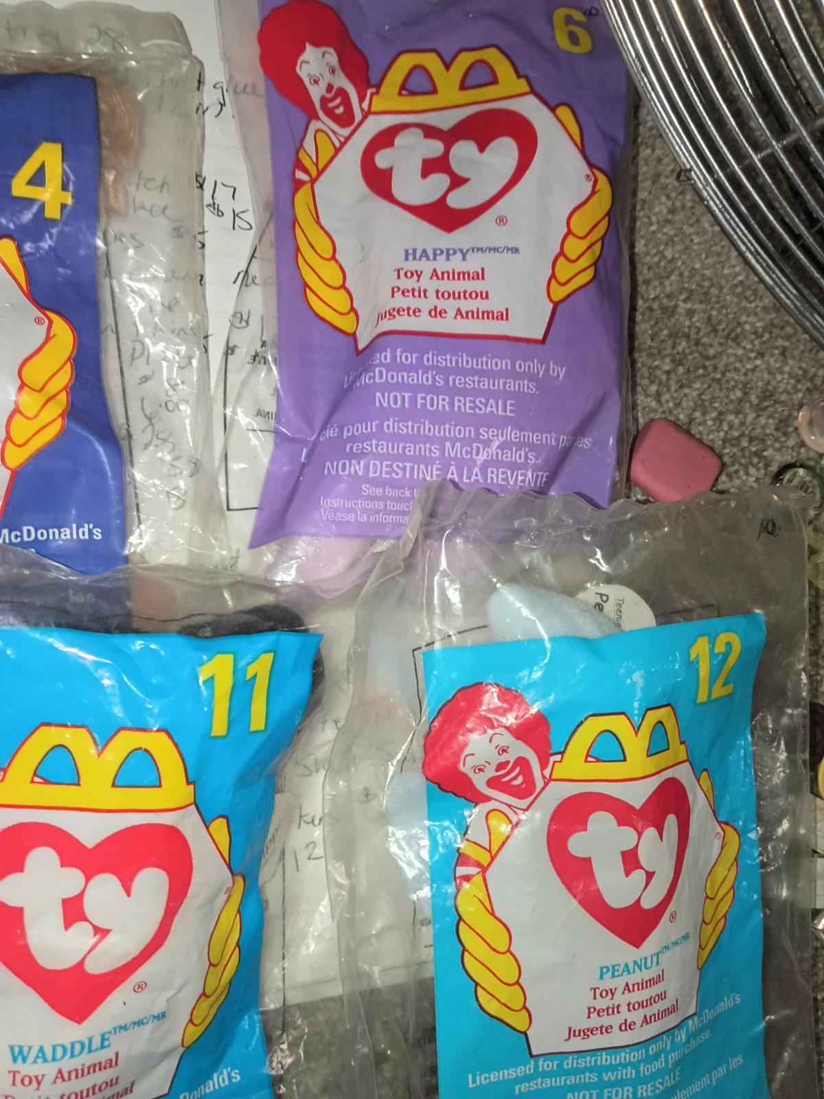 McDonalds mini beanie babies 6 of them