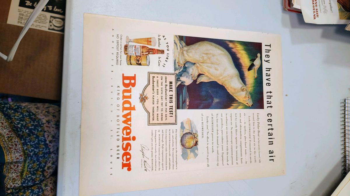 vintage original print ad Budweiser