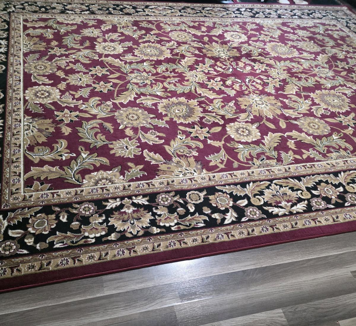 Rug Color RedBlch Kashan  Size 9f10 in   x13ft2in