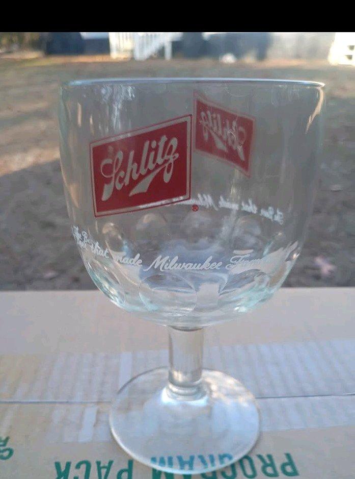 A Vintage Large Schlitz Beer Glass