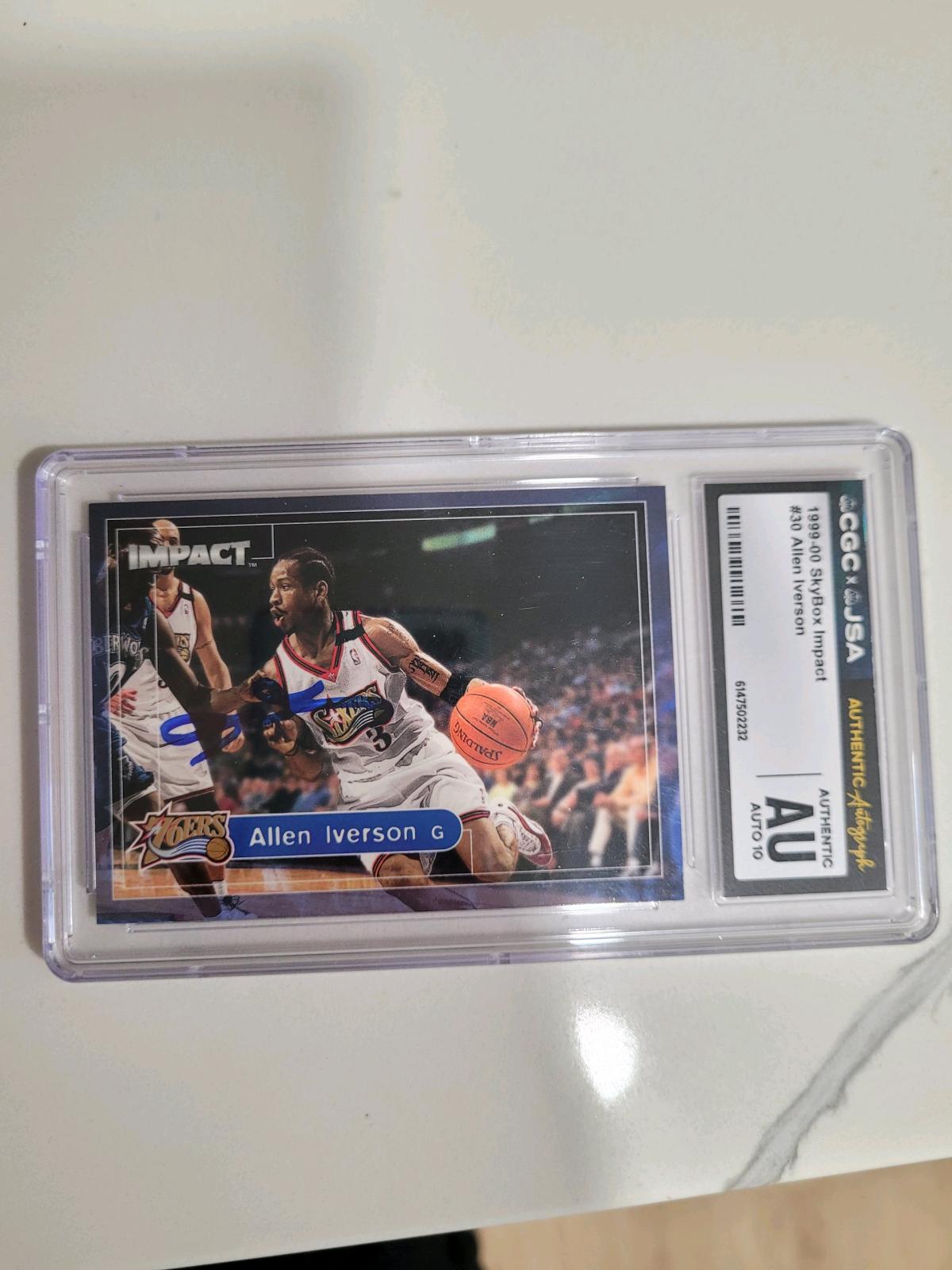 Autographed Allen Iverson Card 1999