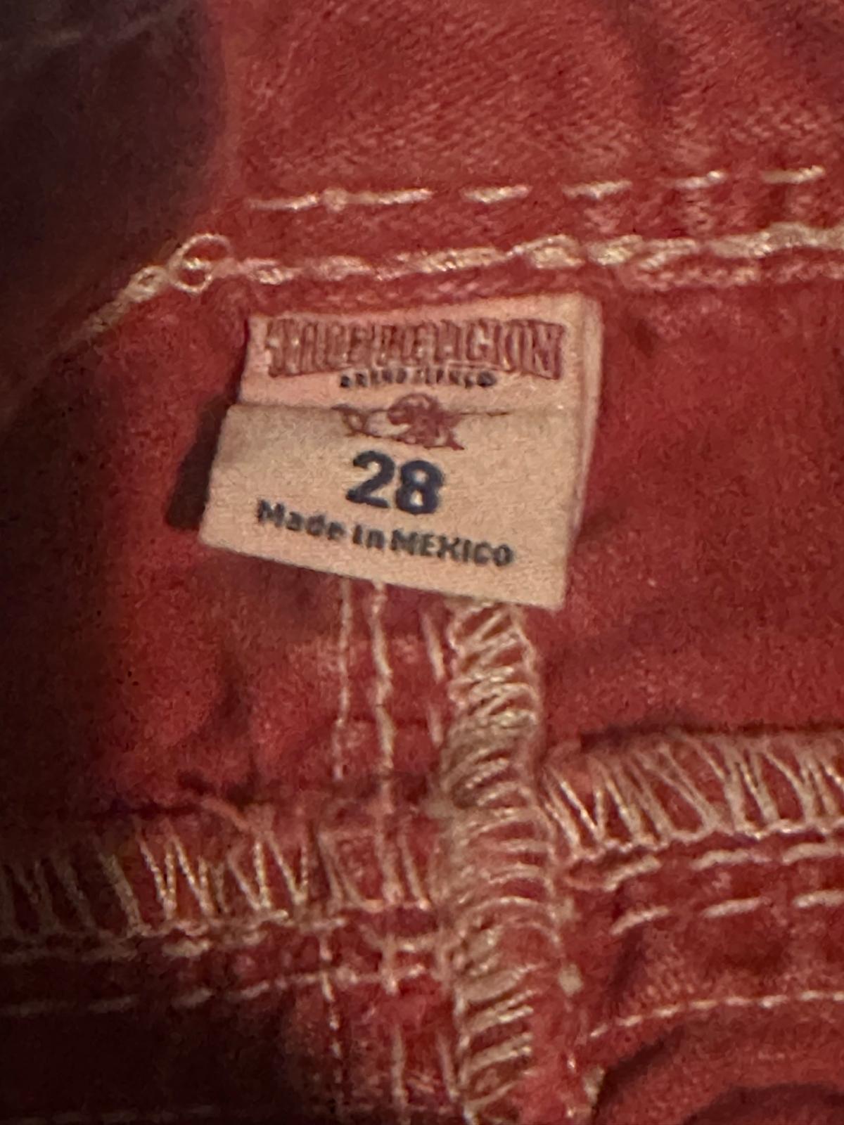 True Religion men red jeans size 28