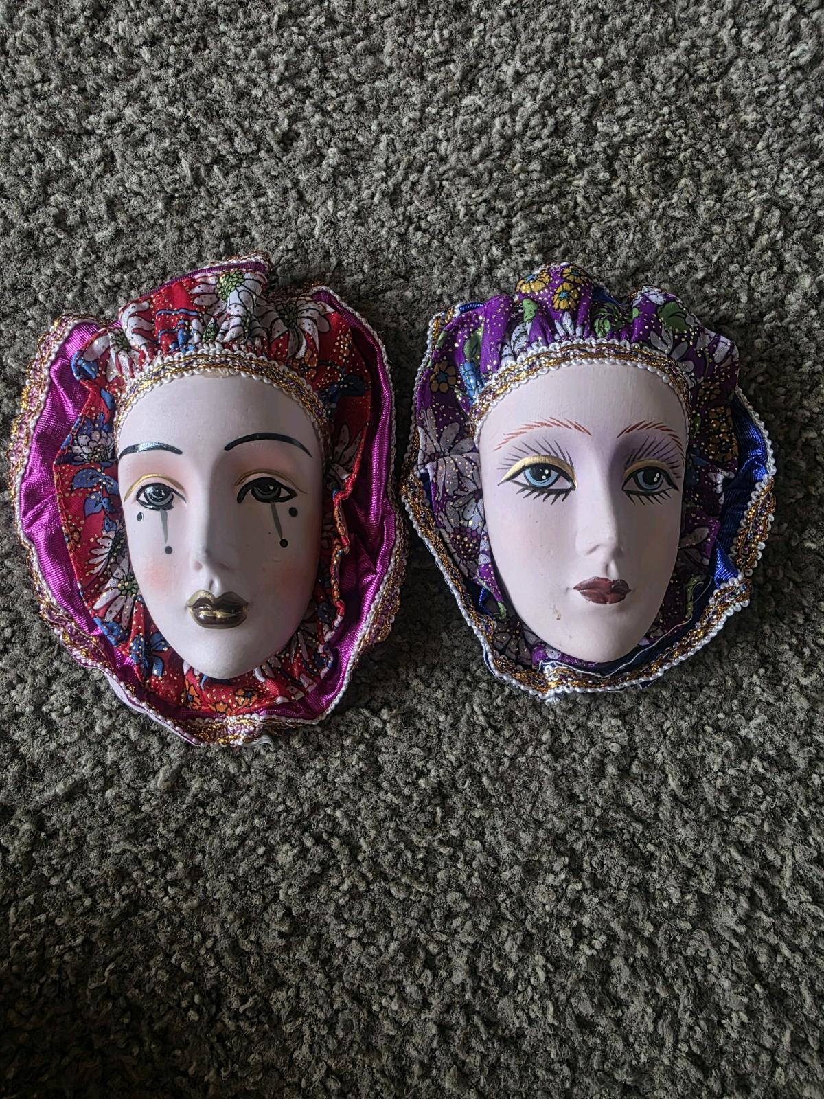 Vintage Clay Art Masks Ceramic porcelain