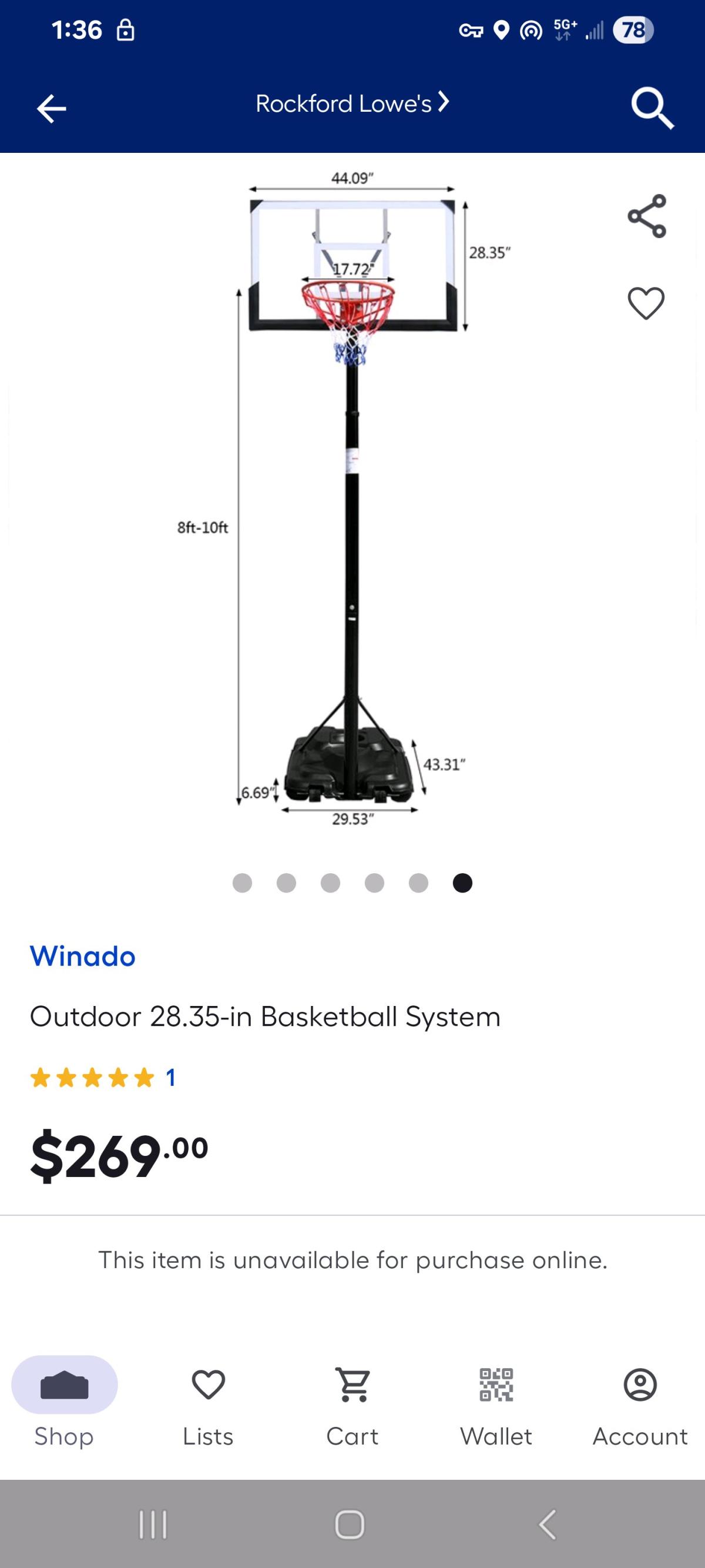 NIB Indoor Outdoor Basketball Goal Set w Backboard Hoop 810