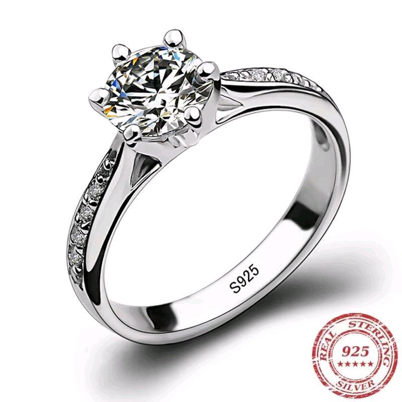 Luxury 925 Sterling Silver Cubic Zerconium Ring